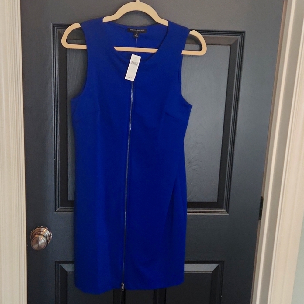 NWT Banana Republic women's size 6, royal blue zip front sleeveless dress